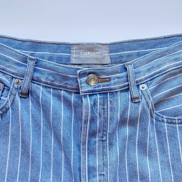 Everlane 90's Cheeky Straight Jean Stripe Ankle Light Wash Size 28 - Picture 8 of 11